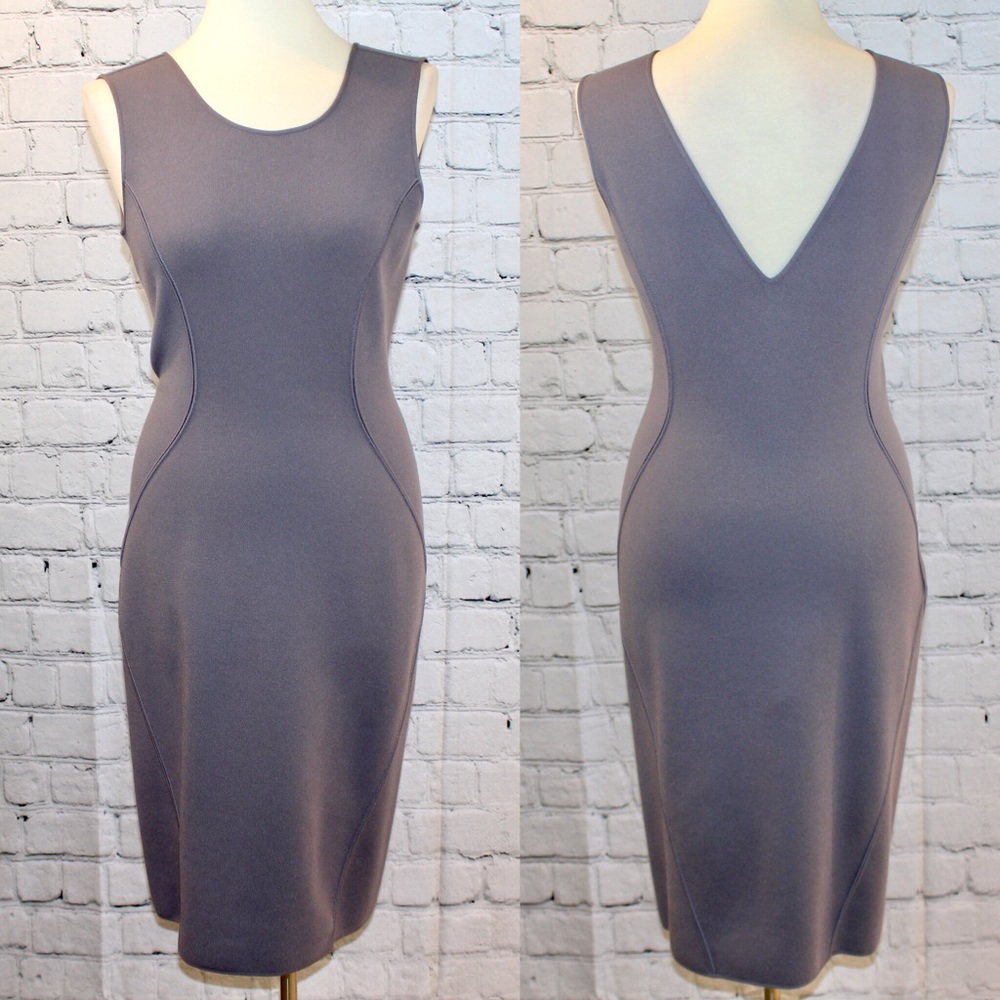 Giorgio Armani gray fitted dress